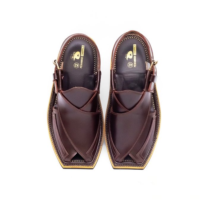 Handmade Brown Peshawari Chappal - 092317