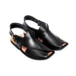 Black Charsadda Gol T Chappal - 092242