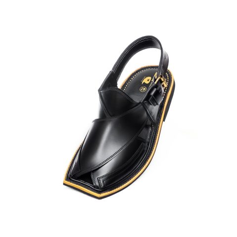 Handmade Black Peshawari Chappal - 092315