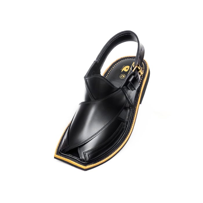 Handmade Black Peshawari Chappal - 092315