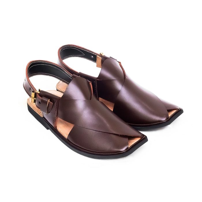 Handmade Brown Charsadda Gol T Chappal-092241