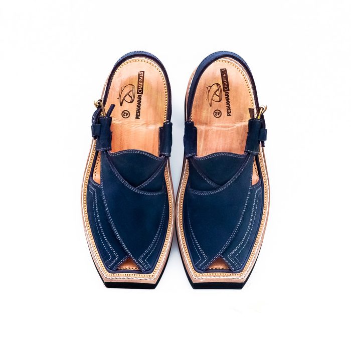Handmade Blue Suede Kaptaan Chappal – 092106